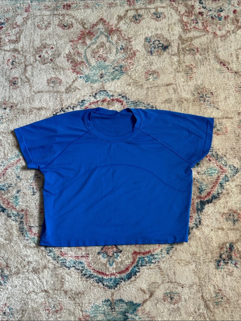 Lululemon Blue Short Sleeve Athletic Crop Top